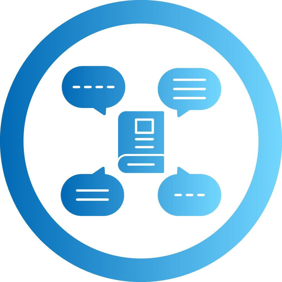 Discussion Group Gradient Circle Icon vector