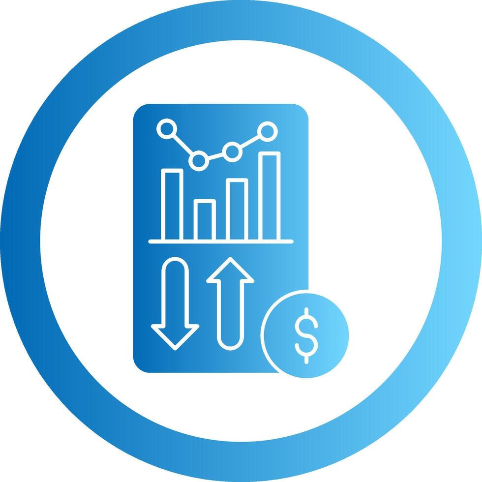 Sales Report Gradient Circle Icon vector