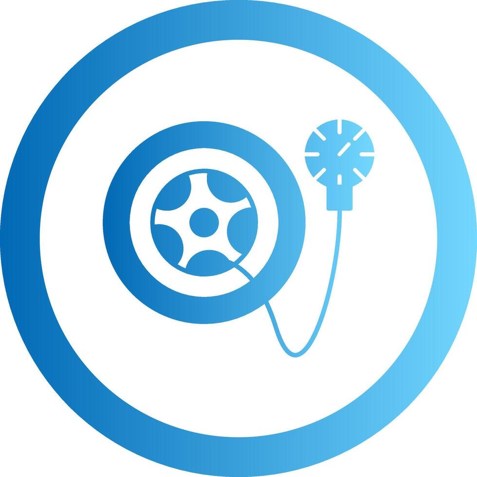 Tire Pressure Checker Gradient Circle Icon vector