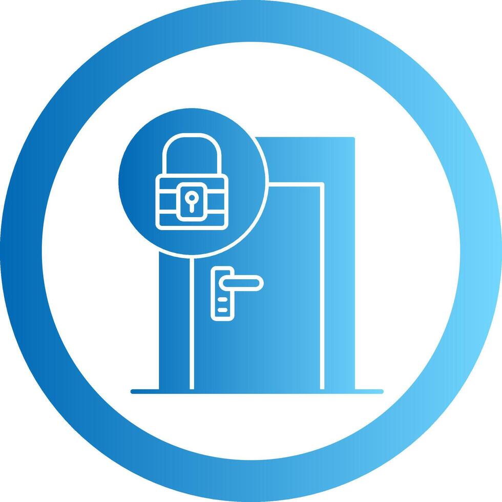 Door Lock Gradient Circle Icon vector