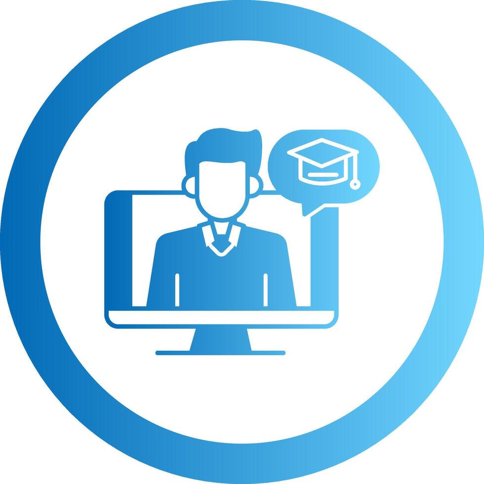 OnGradient Circle Teacher Gradient Circle Icon vector
