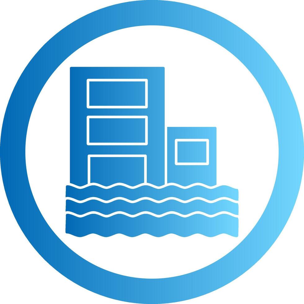 Flood Gradient Circle Icon vector