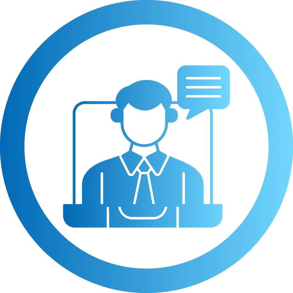 Virtual Meeting Gradient Circle Icon vector