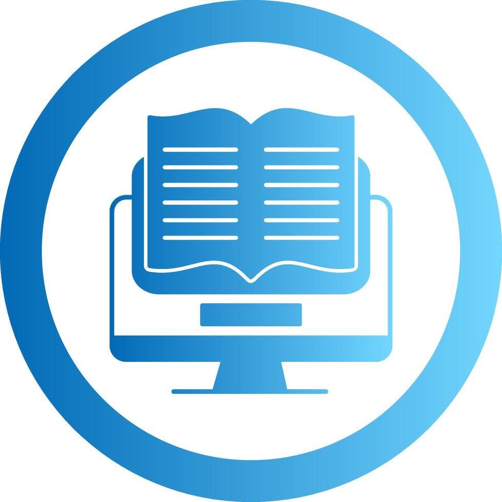 E Learning Gradient Circle Icon vector