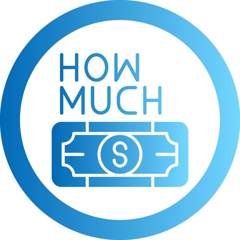 How Much Gradient Circle Icon vector