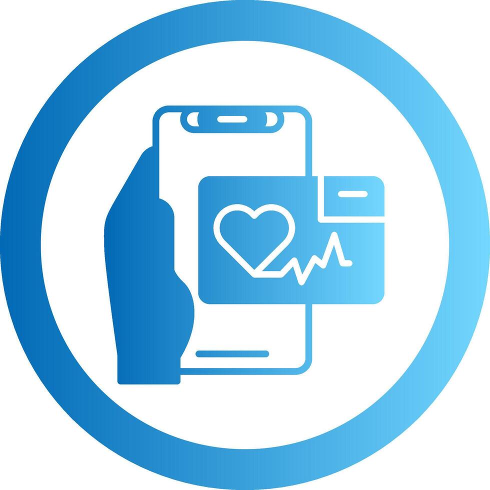 Heart Rate App Gradient Circle Icon vector