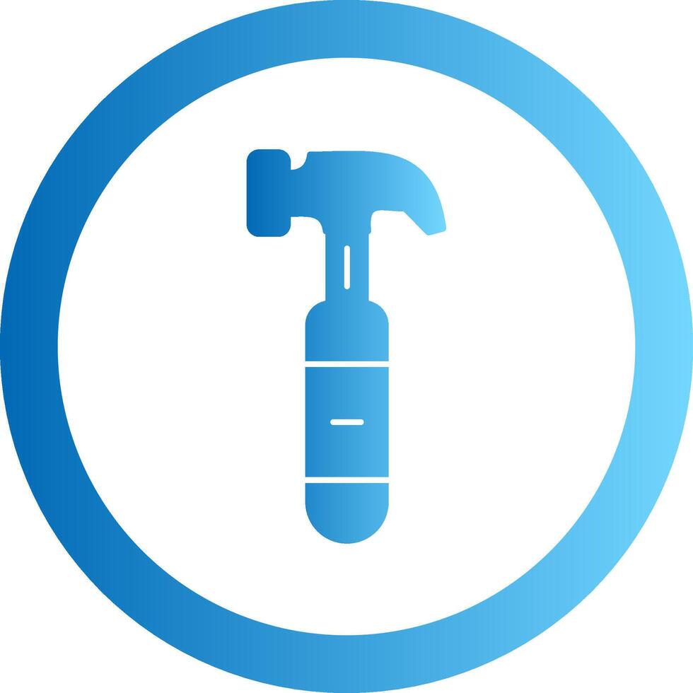 Hammer Gradient Circle Icon vector
