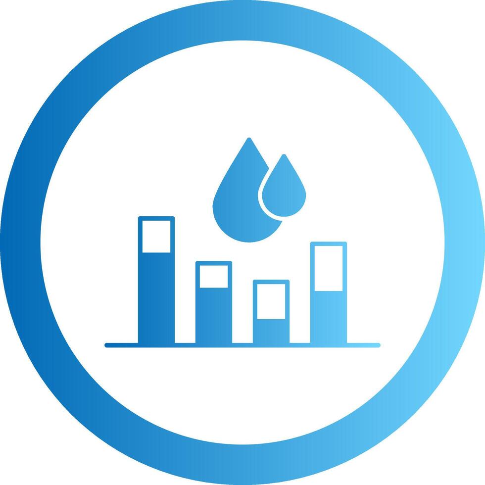 Water Stats Gradient Circle Icon vector