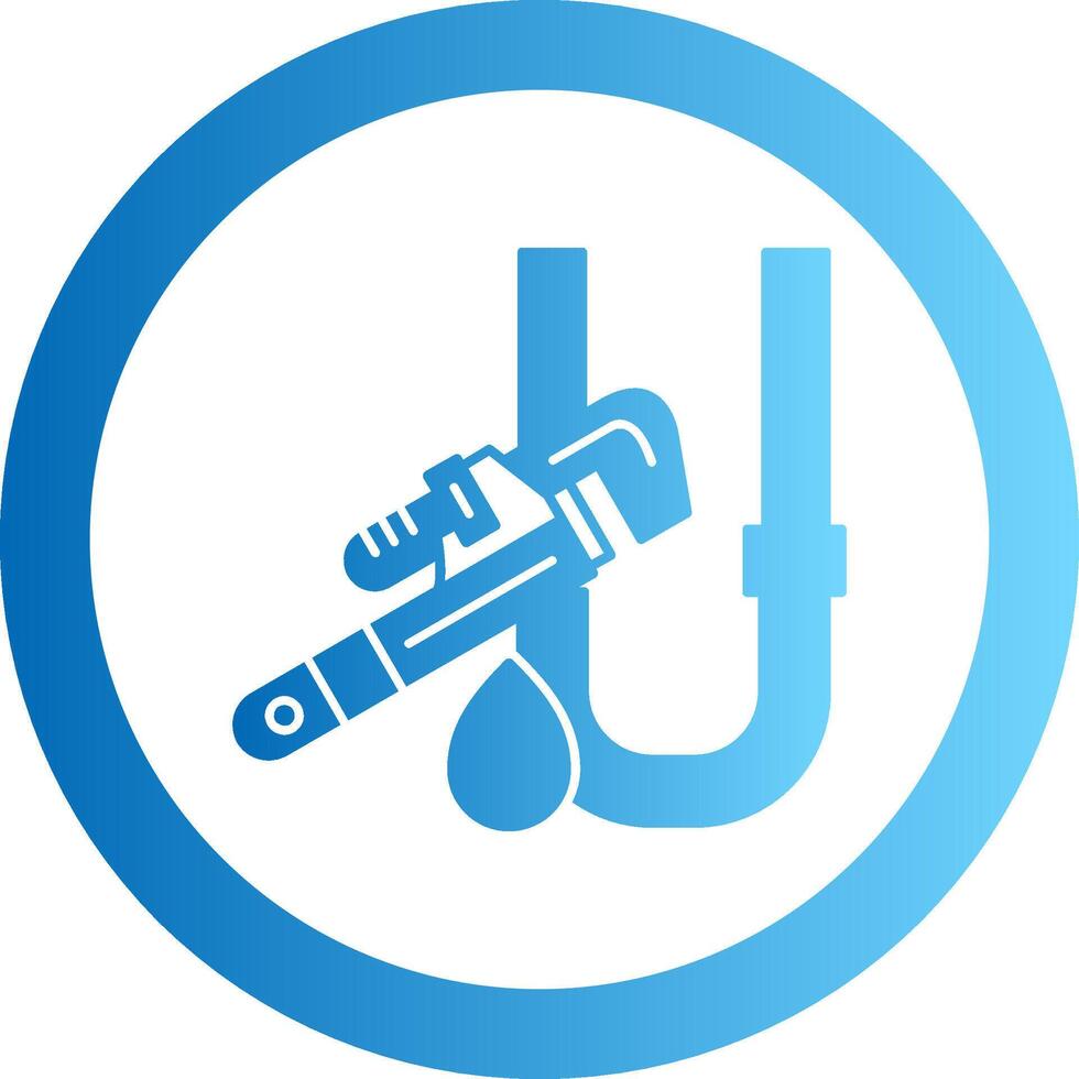 Pipe Repair Gradient Circle Icon vector