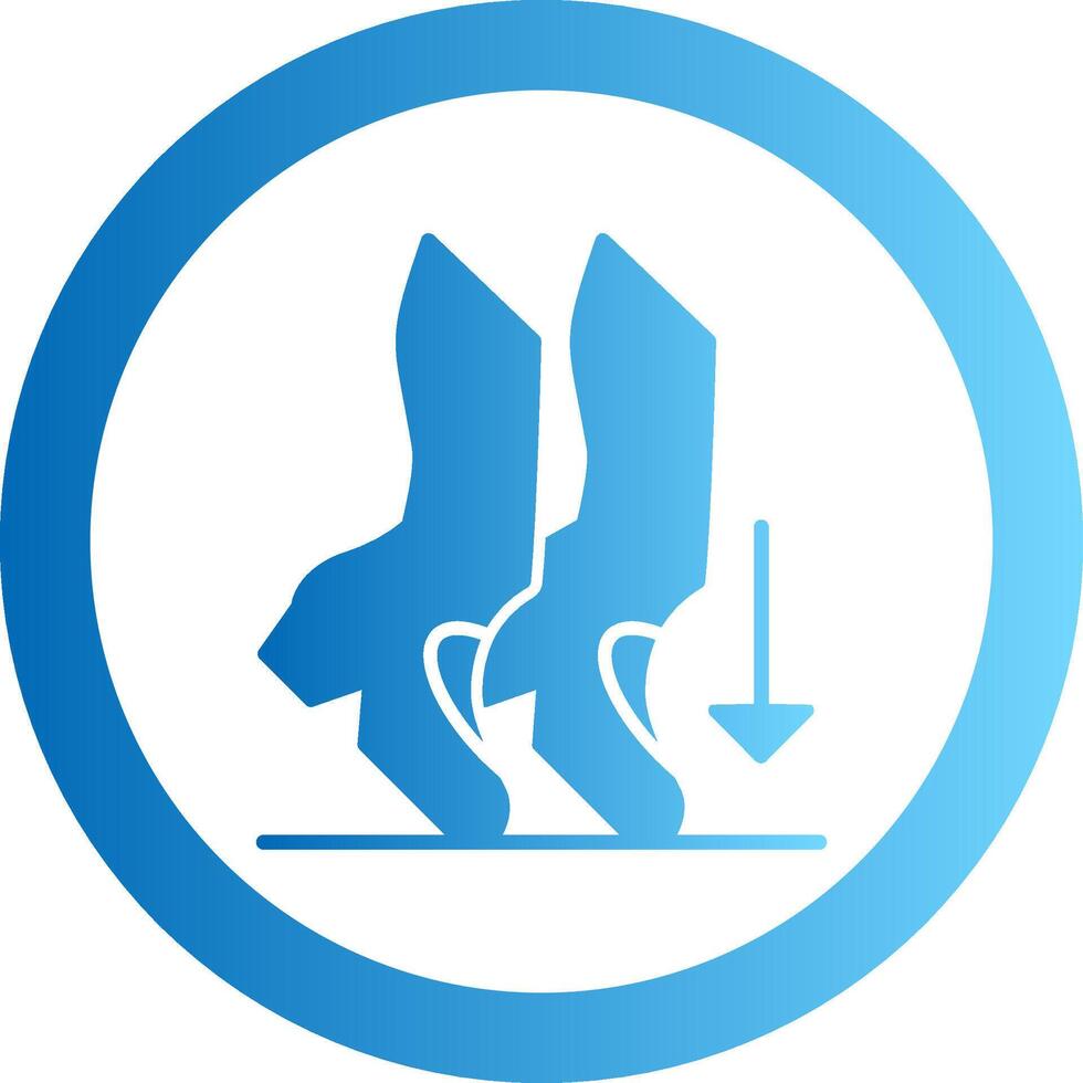 Toe Stand Gradient Circle Icon vector