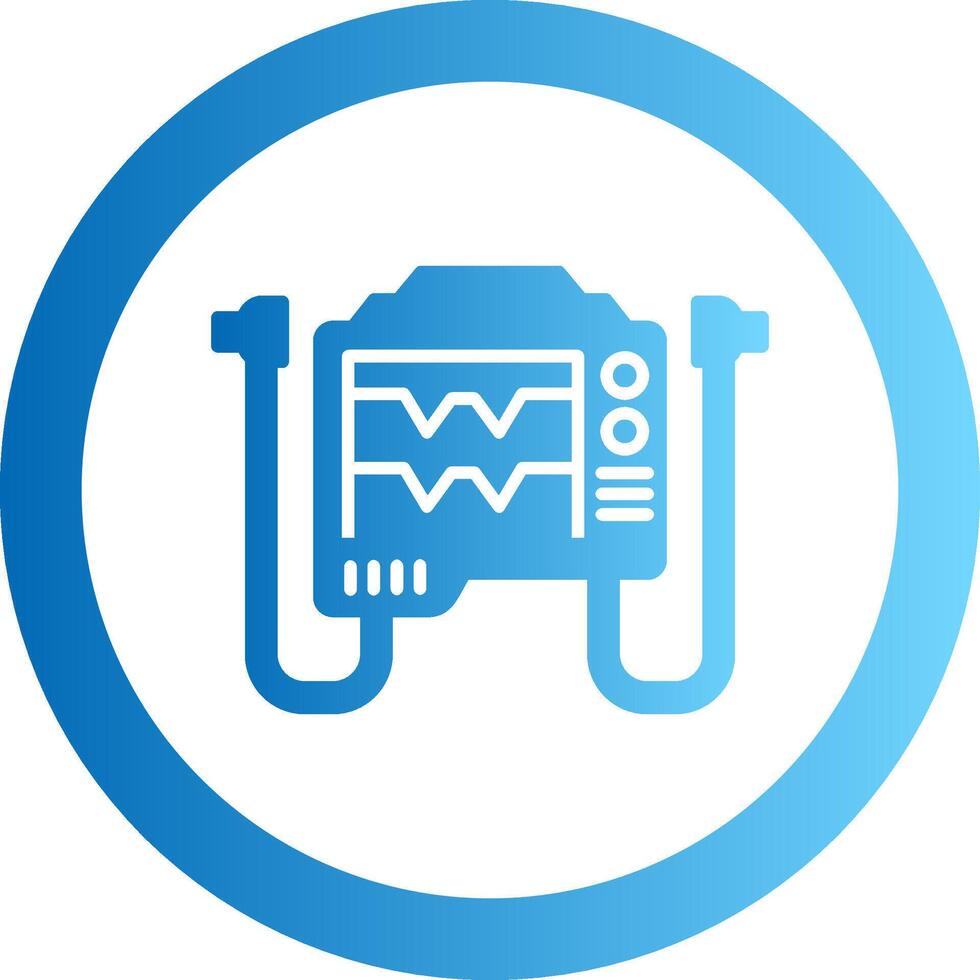 Defribillator Gradient Circle Icon vector