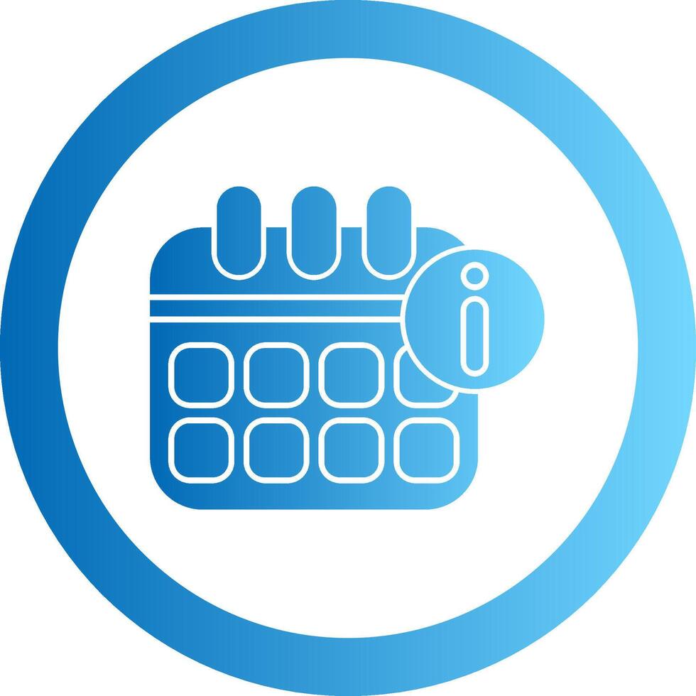 Calendar Info Gradient Circle Icon vector