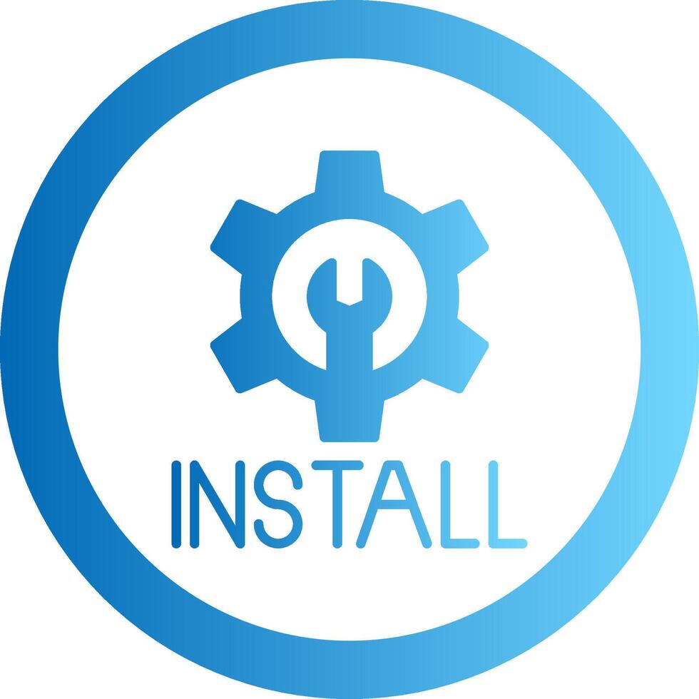 Install Gradient Circle Icon vector