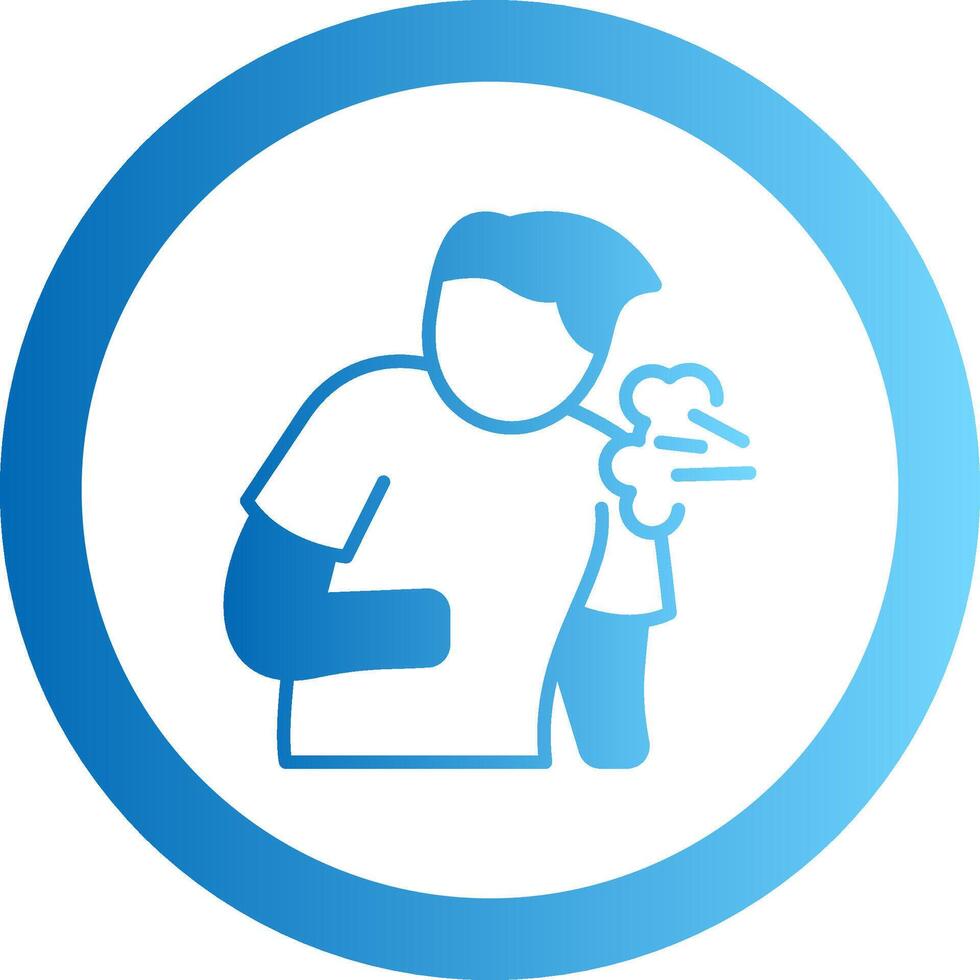 Cough Gradient Circle Icon vector