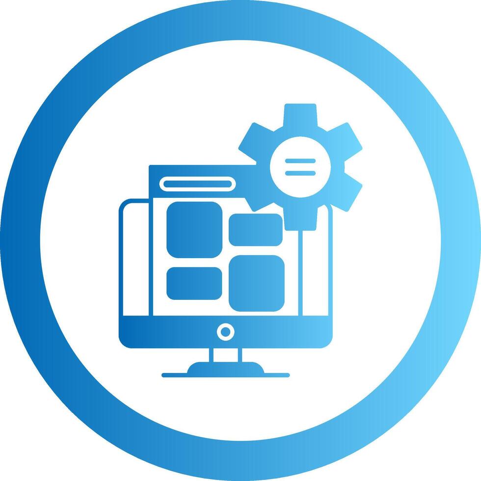 Website Builder Gradient Circle Icon vector
