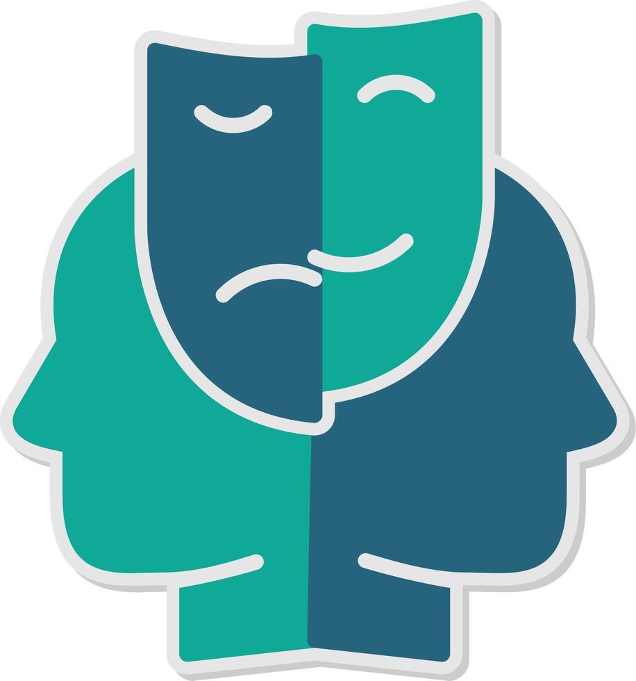 Bipolar Sticker Icon vector