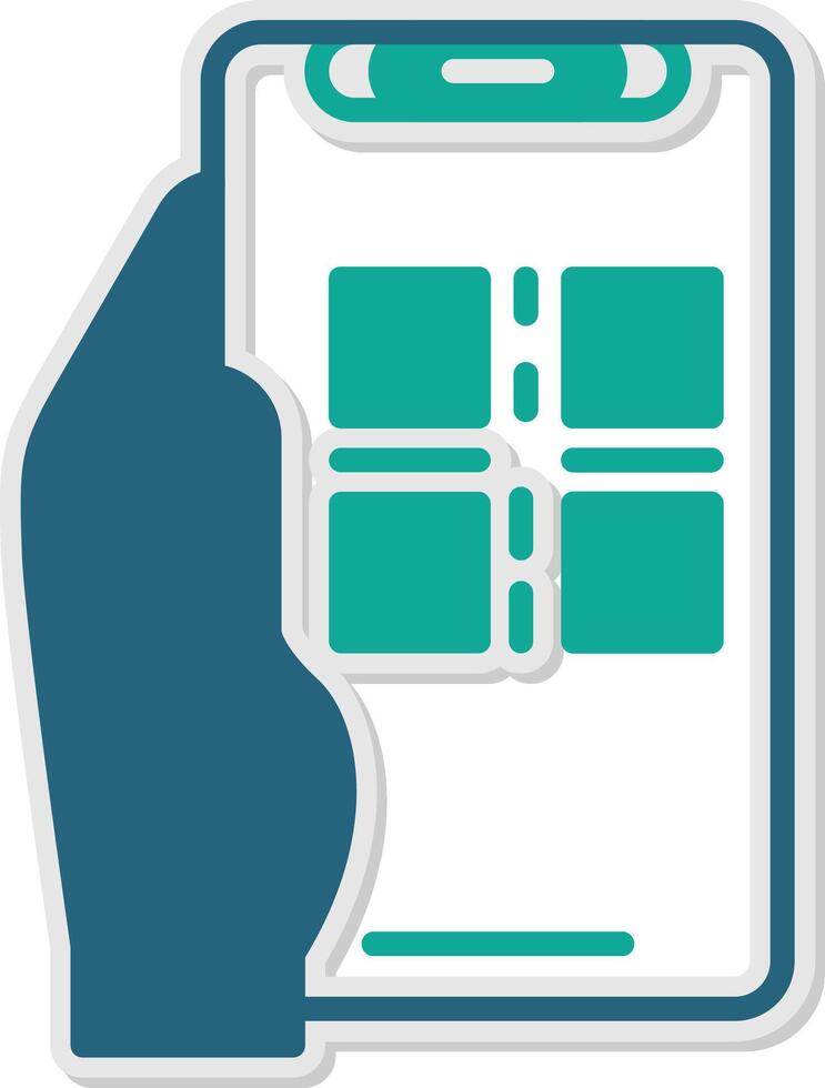 Qr Scan Sticker Icon vector