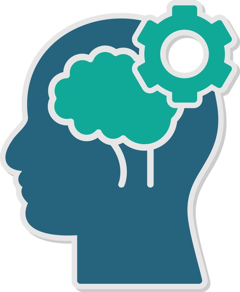Cognitive Function Sticker Icon vector