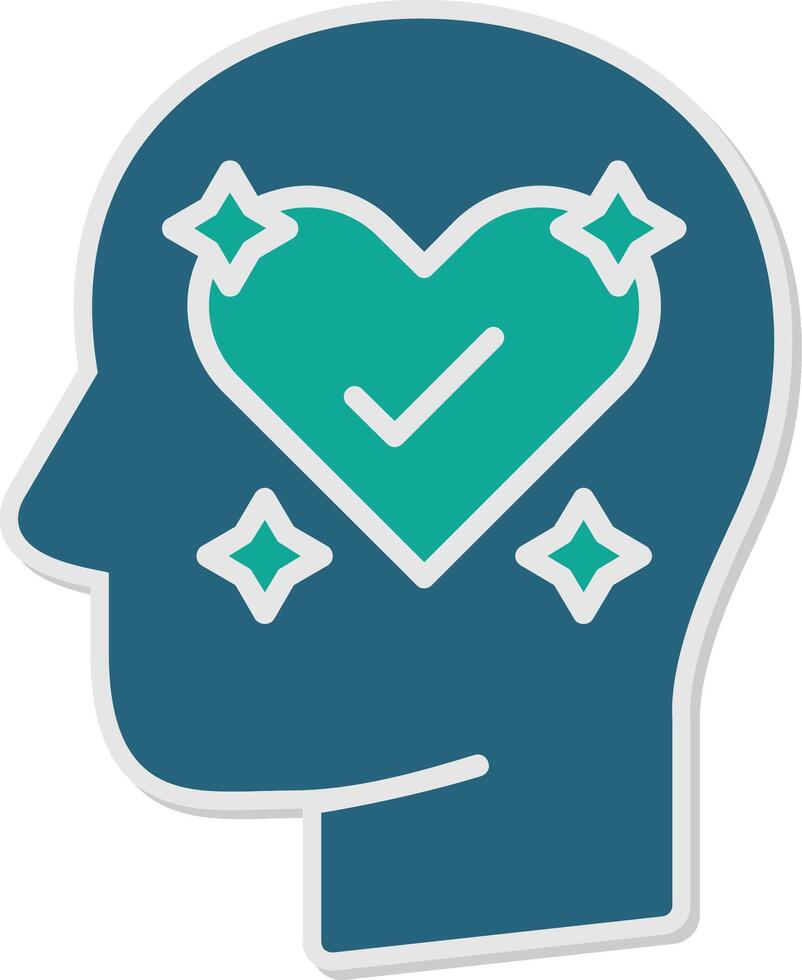 Mental Care Sticker Icon vector