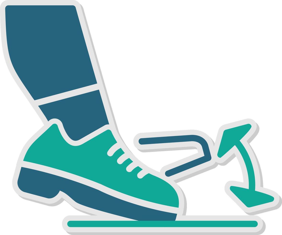 Toe Tap Sticker Icon vector