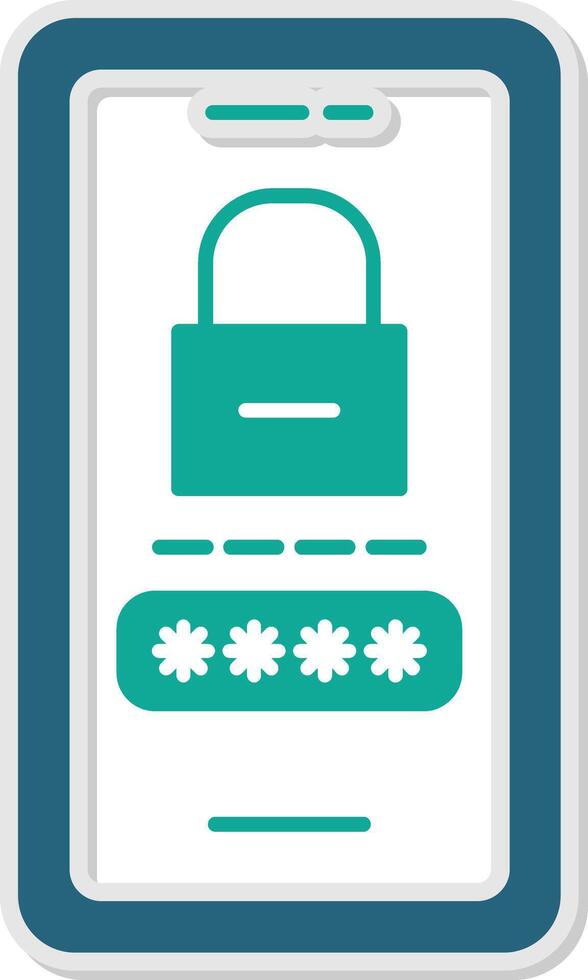 Password Lock Sticker Icon vector