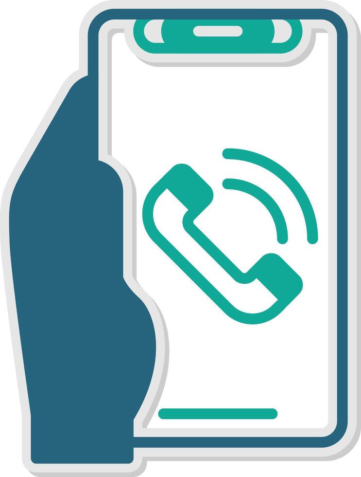 Phone Call Sticker Icon vector