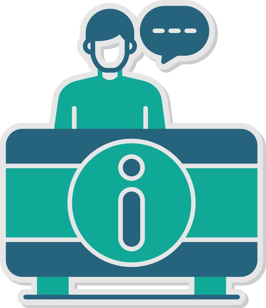 Information Desk Sticker Icon vector