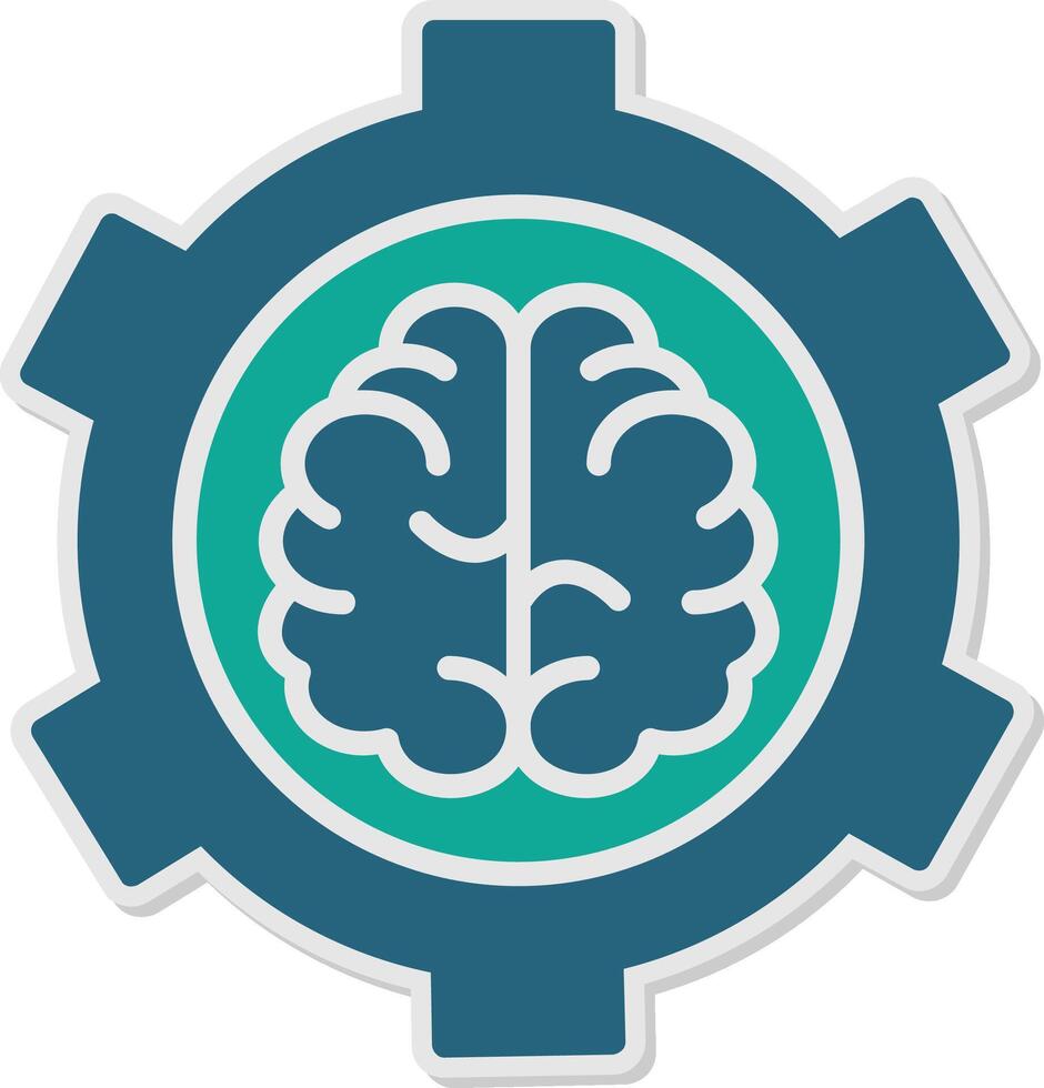 Brain Functions Sticker Icon vector