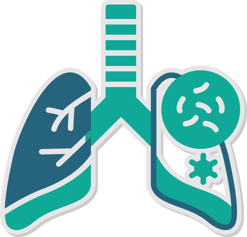 Lungs Germs Sticker Icon vector