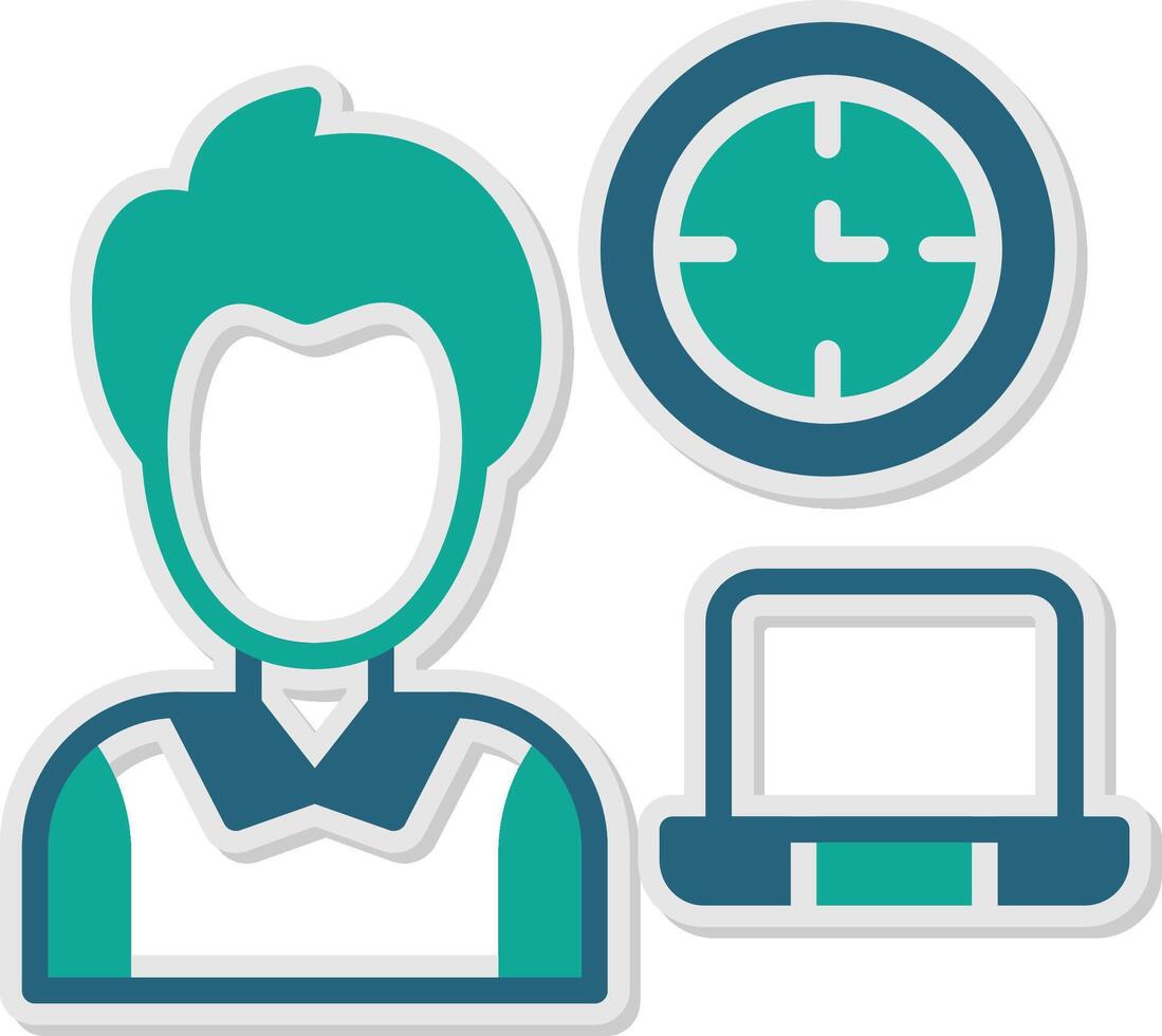 Working Hours Sticker Icon vector