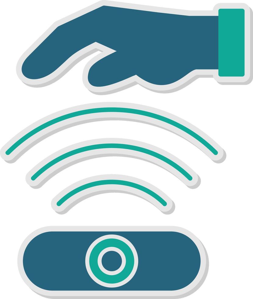 Hand Sensor Sticker Icon vector