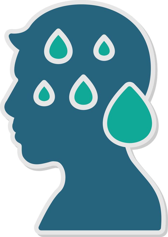 Sweating Sticker Icon vector