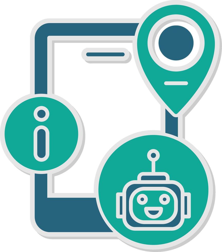 Virtual Assistant Sticker Icon vector