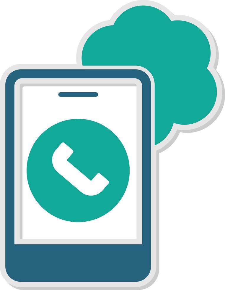 Cloud Based Calling Sticker Icon vector