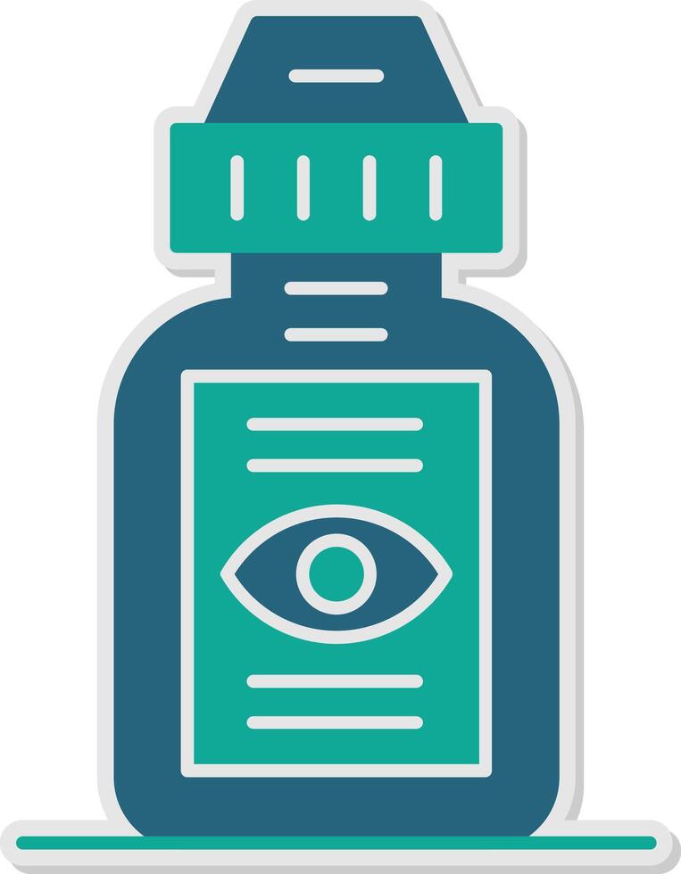 Eyedrops Sticker Icon vector