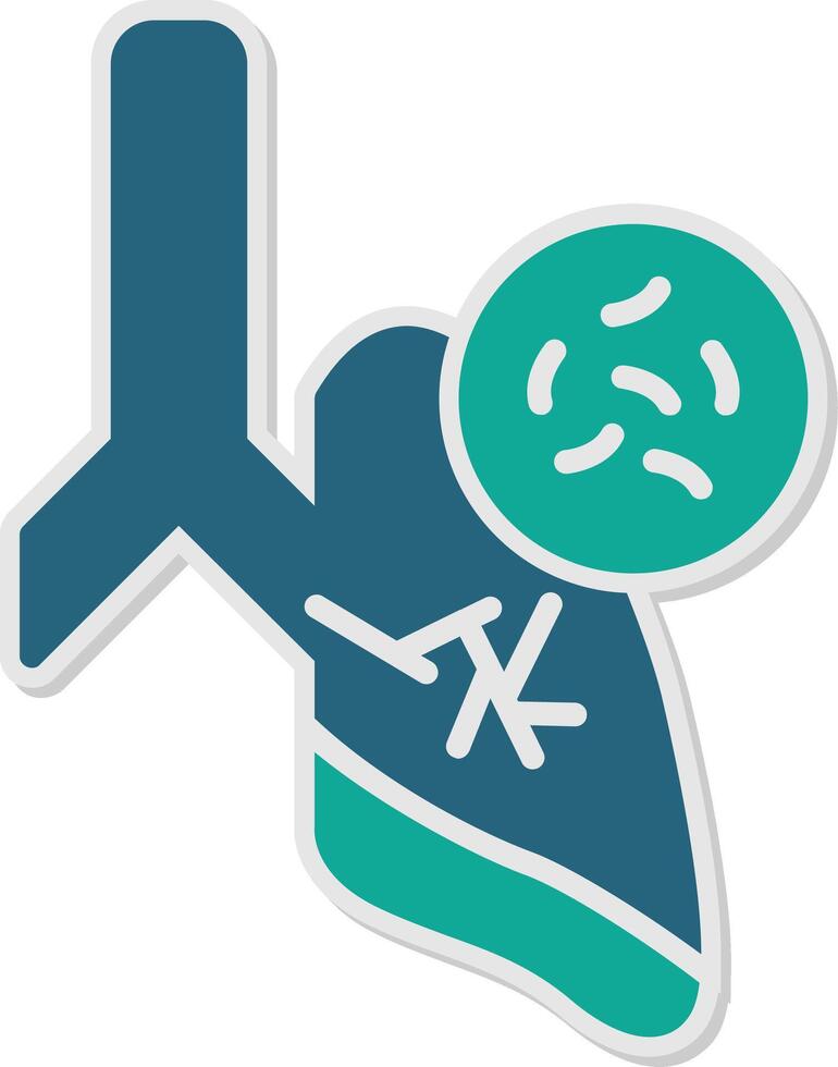 Germs In Lungs Sticker Icon vector