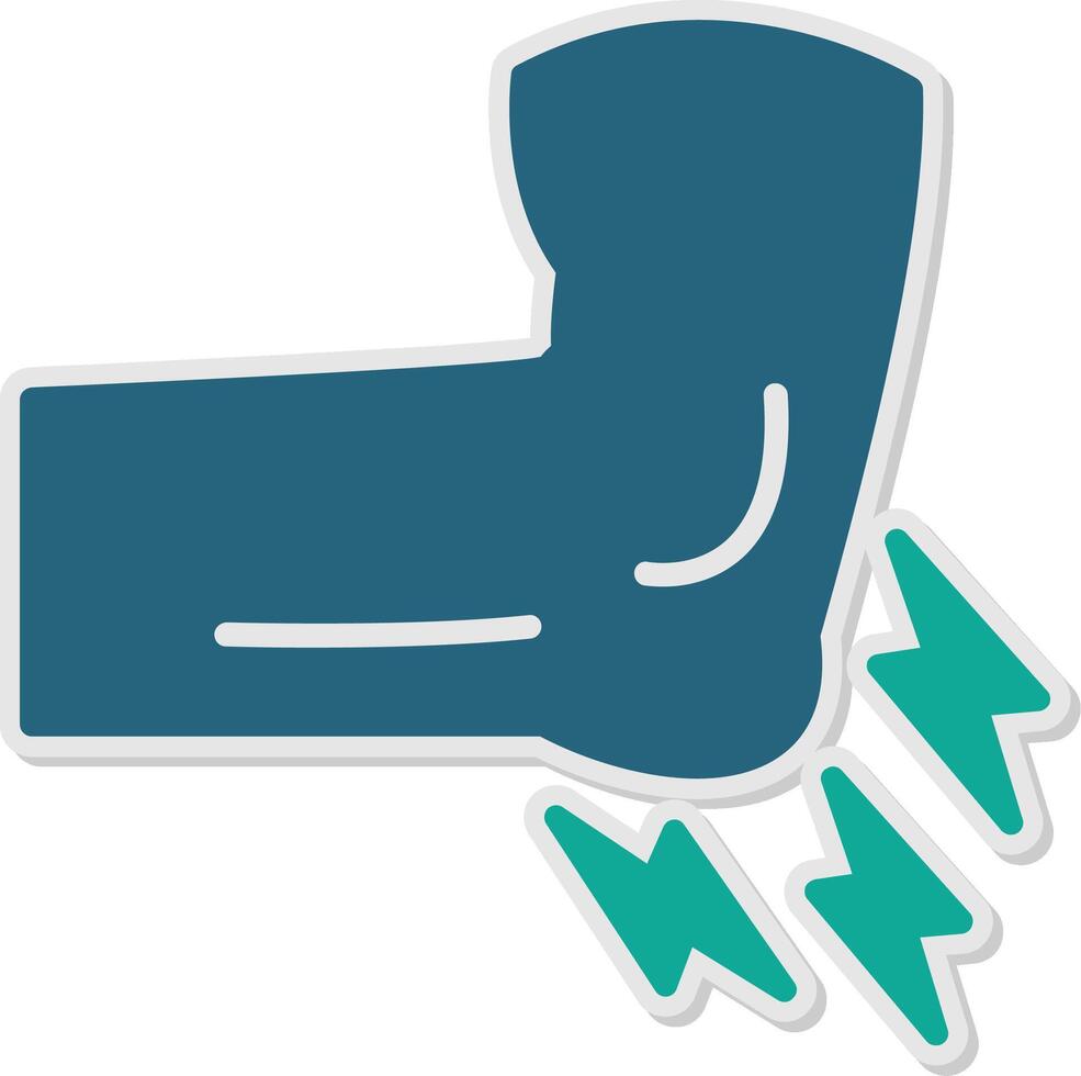 Elbow Pain Sticker Icon vector