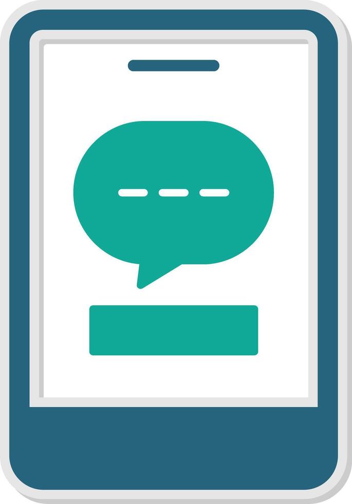 Phone Message Sticker Icon vector
