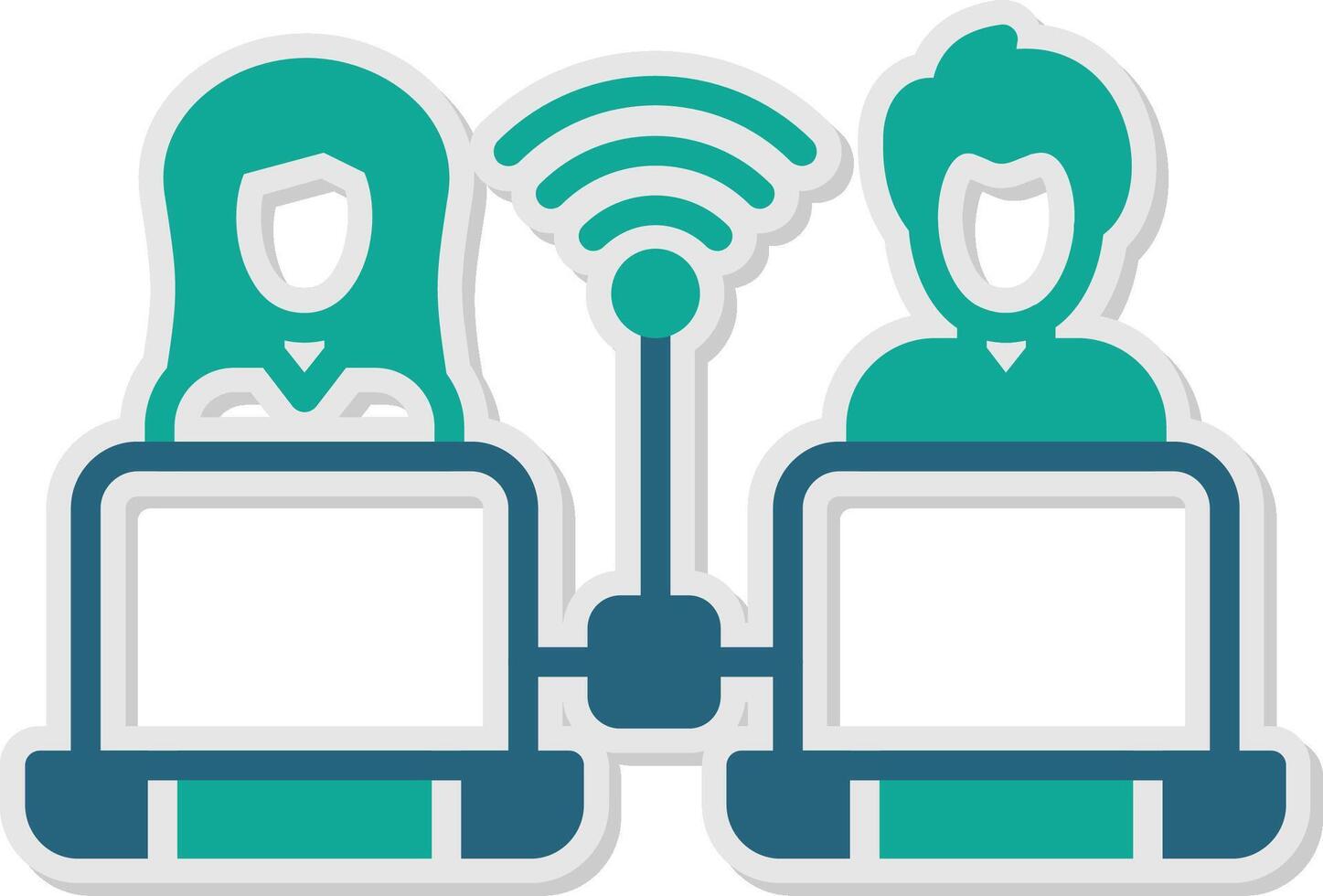 Remote Access Sticker Icon vector