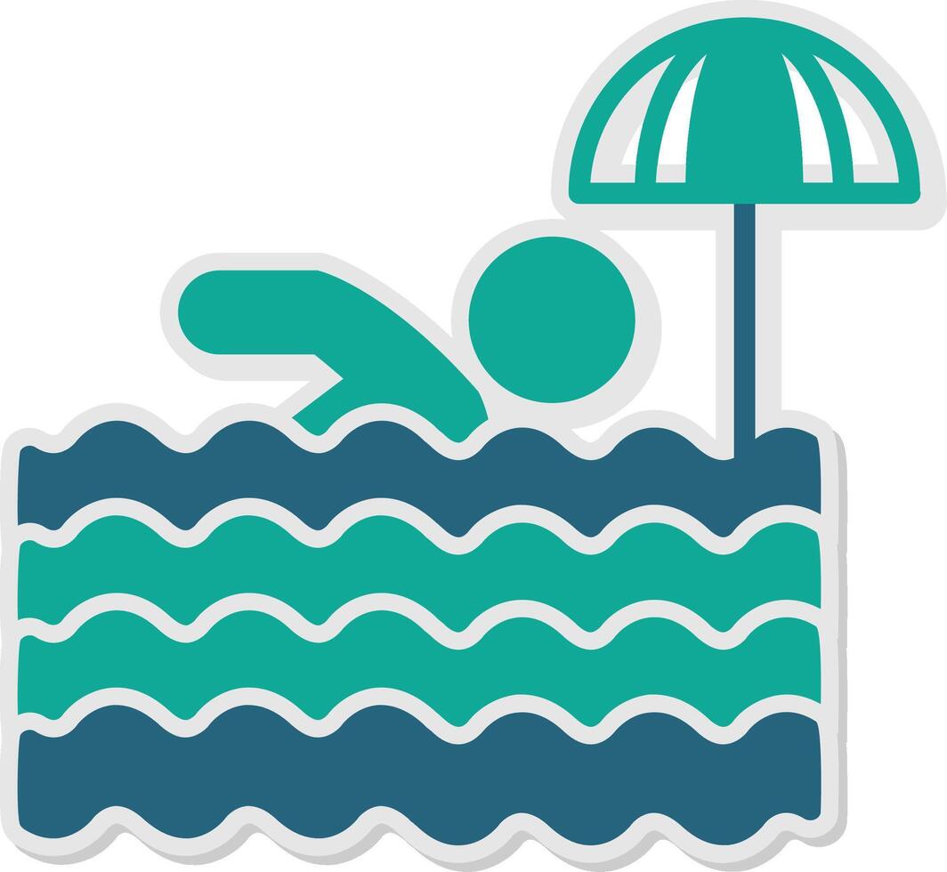 Swimming Sticker Icon vector