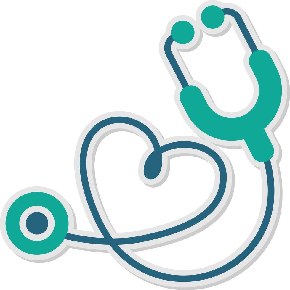 Stethoscope Sticker Icon vector