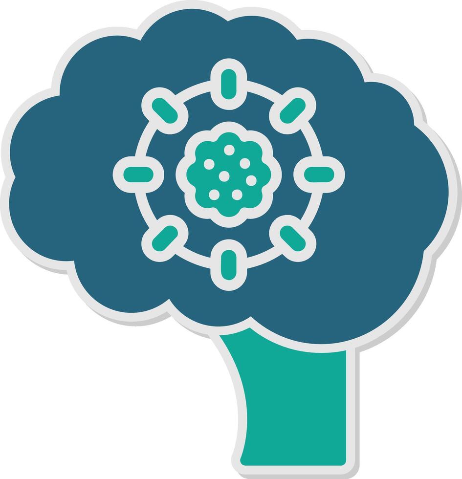 Brain Tumor Sticker Icon vector