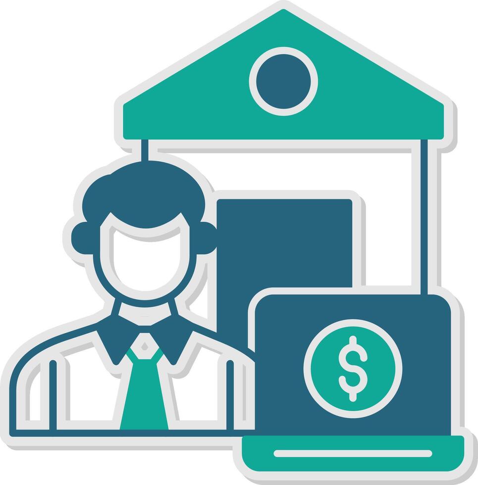 Work From Home Sticker Icon vector