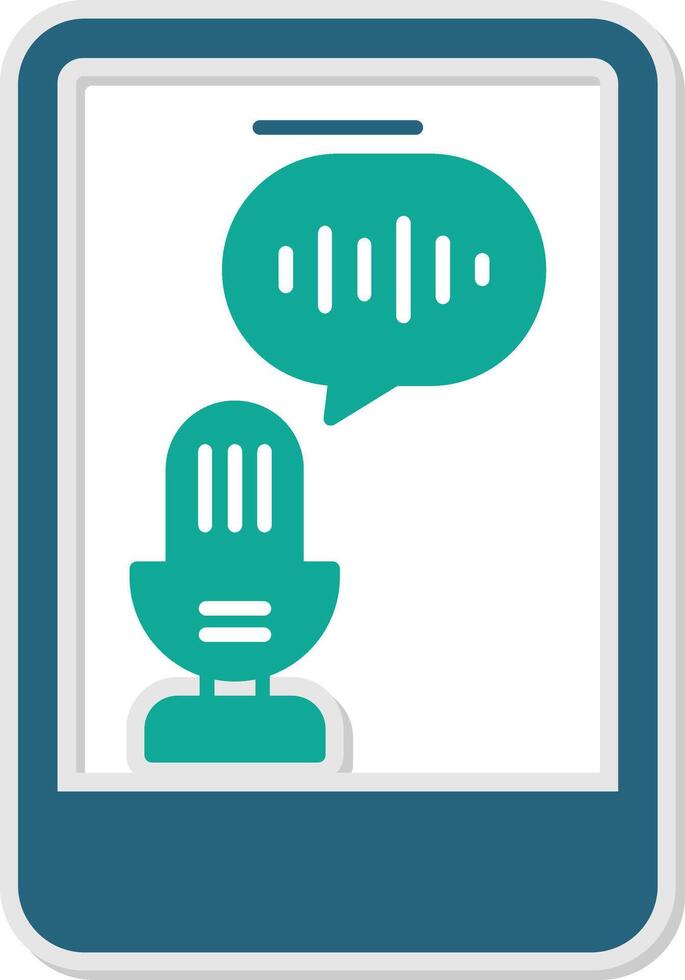 Voice Recognition Sticker Icon vector