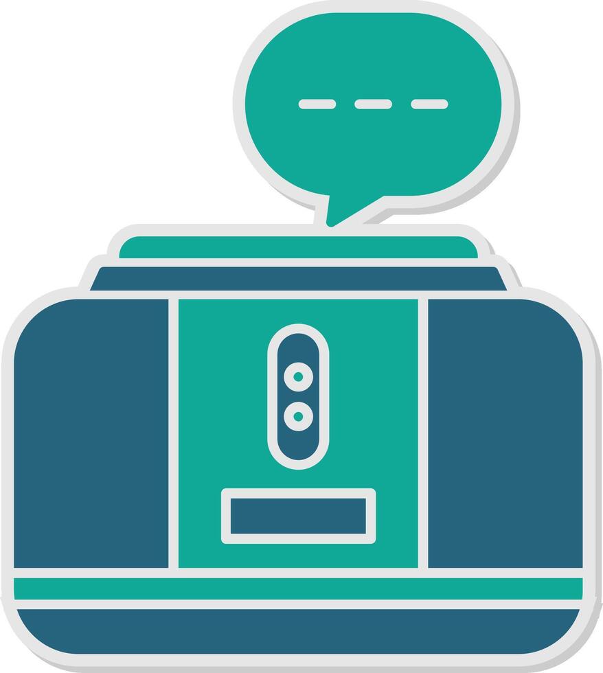 Virtual Assistant Sticker Icon vector