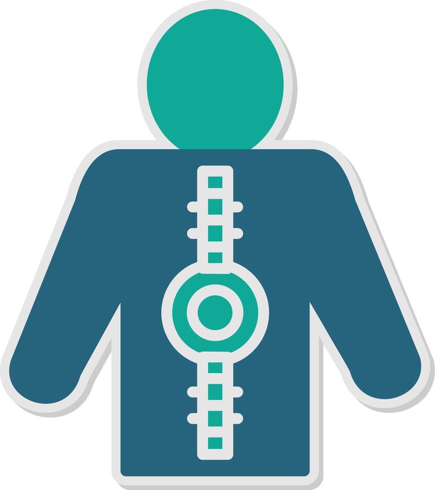 Spinal Cord Sticker Icon vector