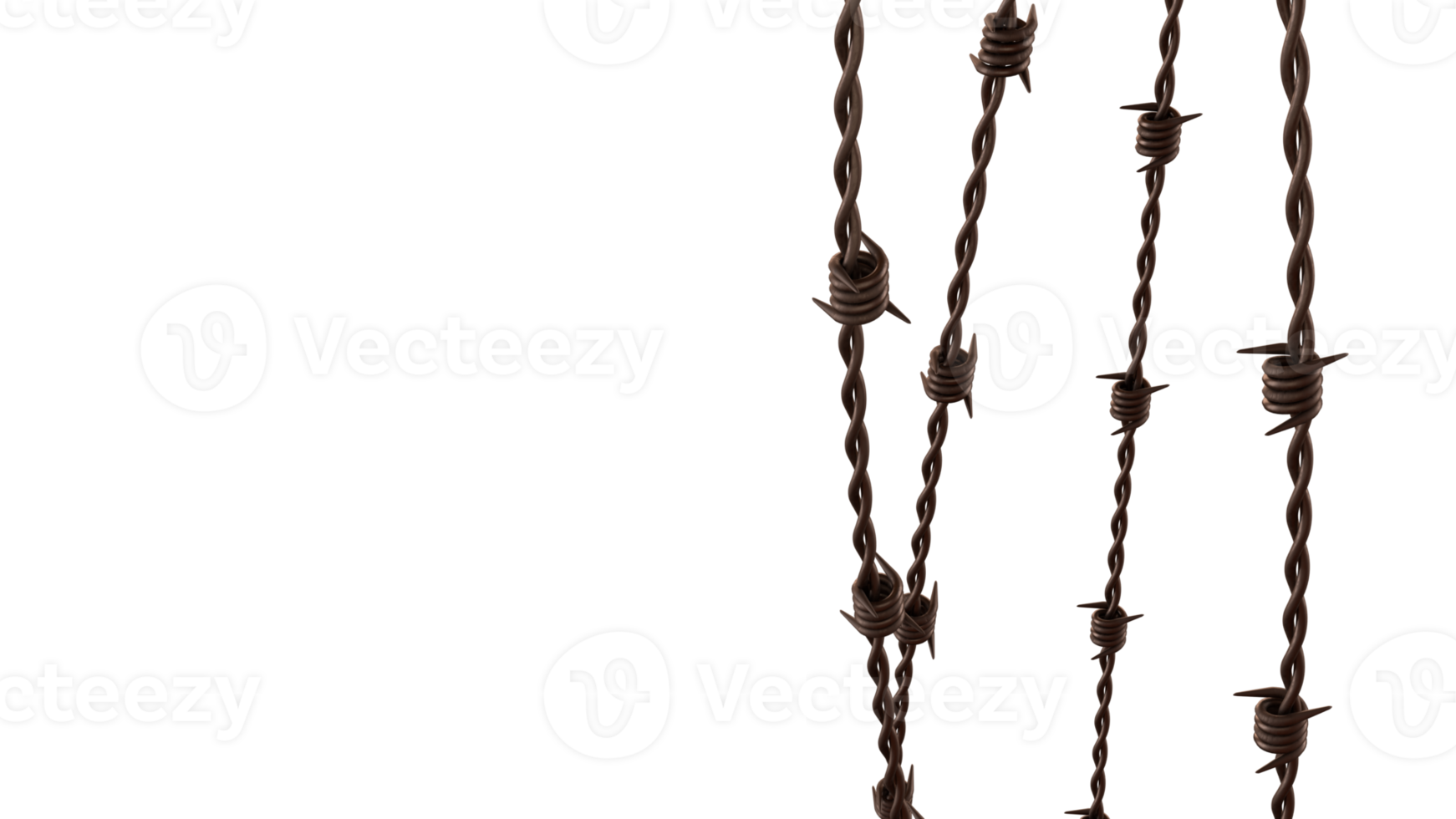 The rusty barbed wire image 3d rendering. png
