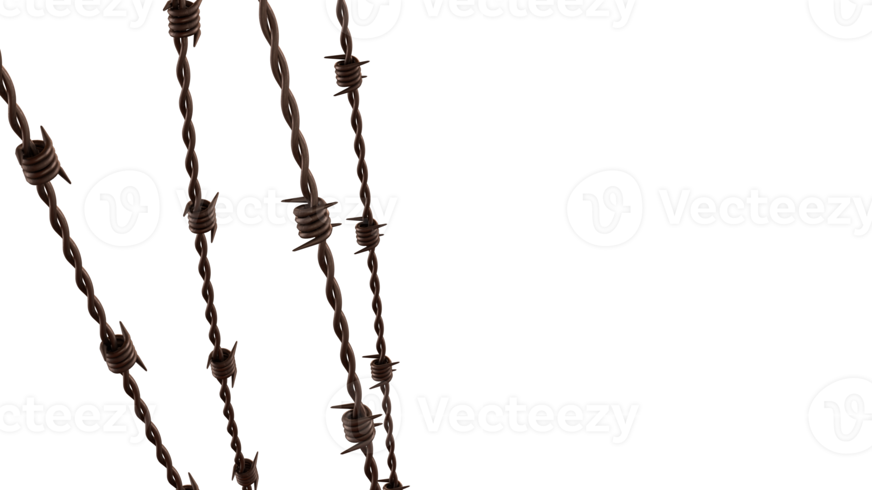 The rusty barbed wire image 3d rendering. png