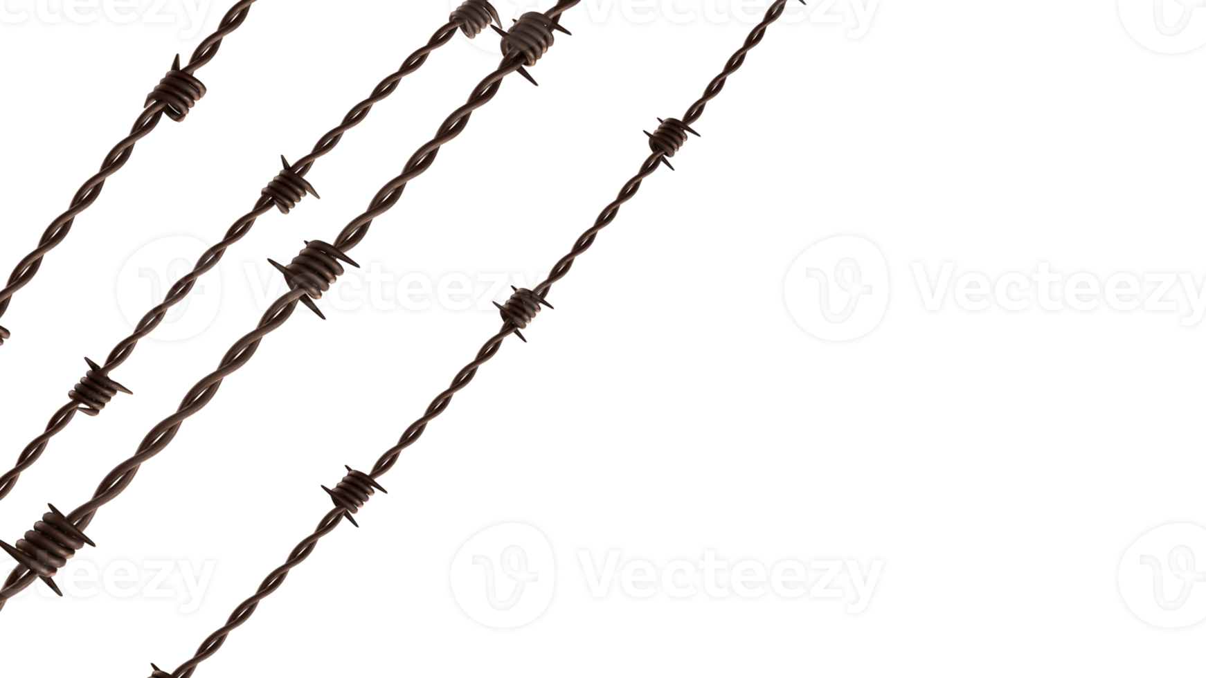 The rusty barbed wire image 3d rendering. png
