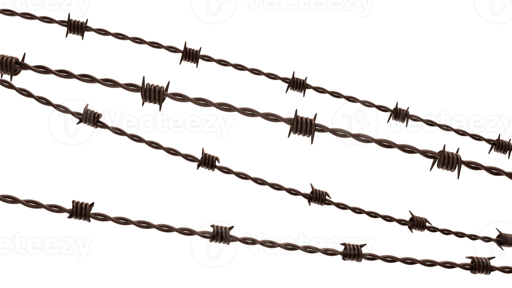 The rusty barbed wire image 3d rendering. png